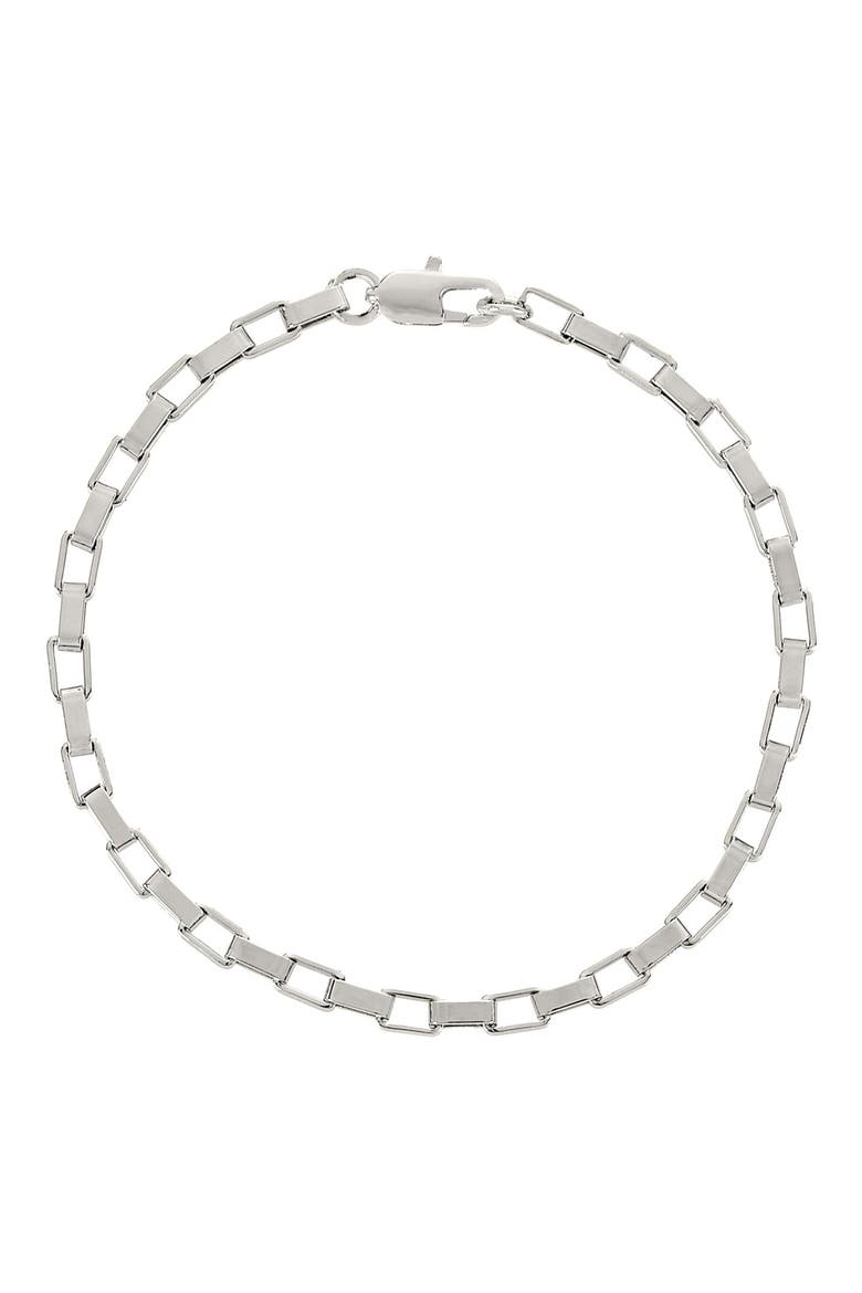 Men's Elongated Box Link Necklace & Bracelet Set, Alternate, color, SILVER