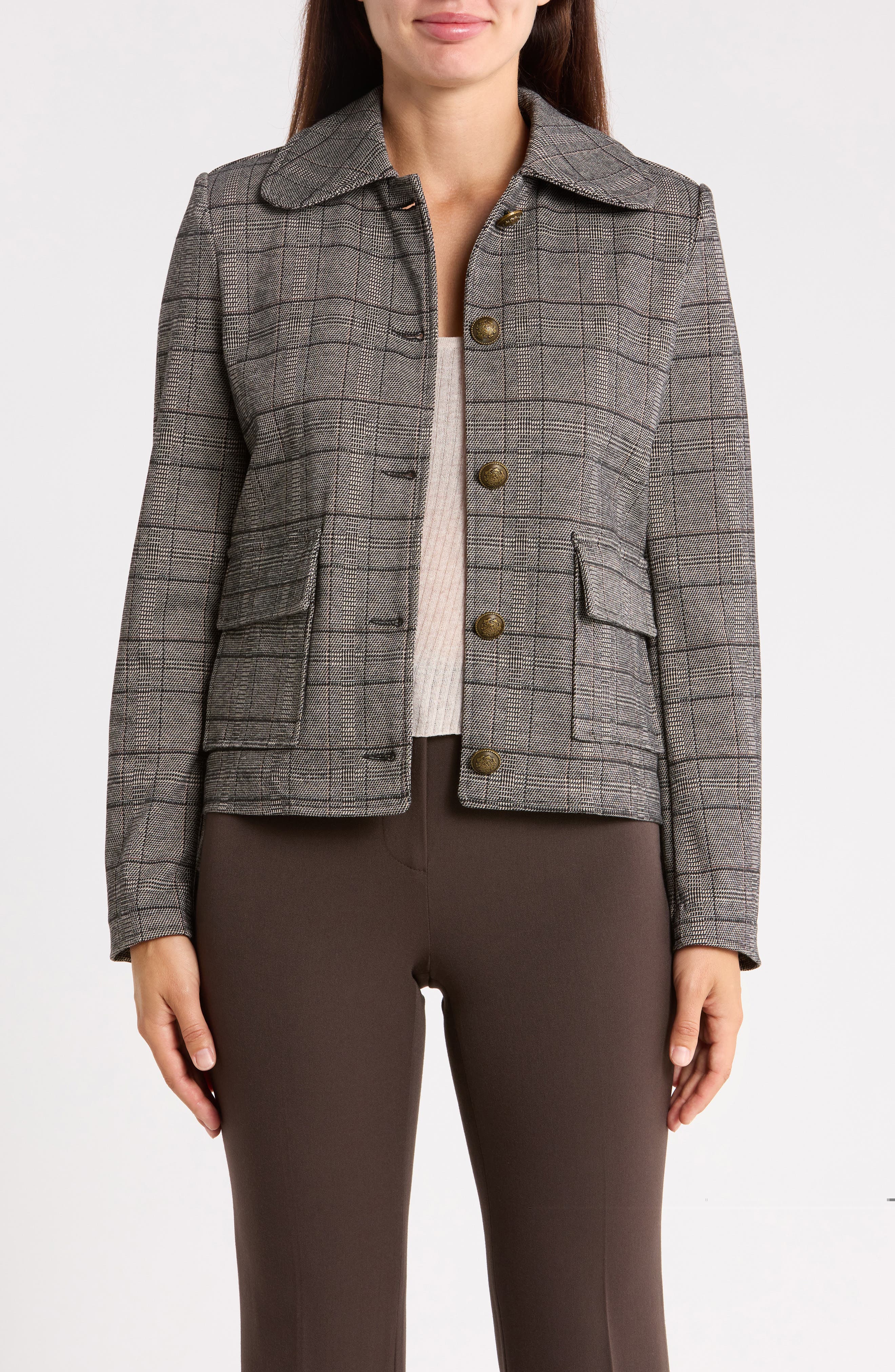 Plaid Cropped Jacket