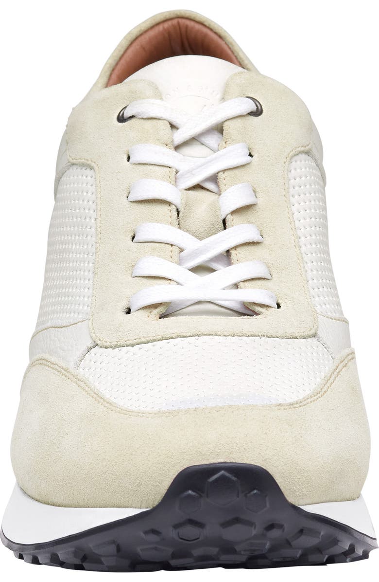 JOHNSTON & MURPHY COLLECTION Briggs Perforated Sneaker, Alternate, color, White Full Grain/Suede