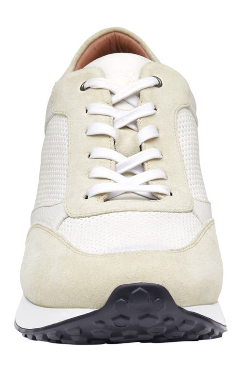 Johnston & Murphy Collection Briggs Perforated Sneaker In White Full Grain/suede