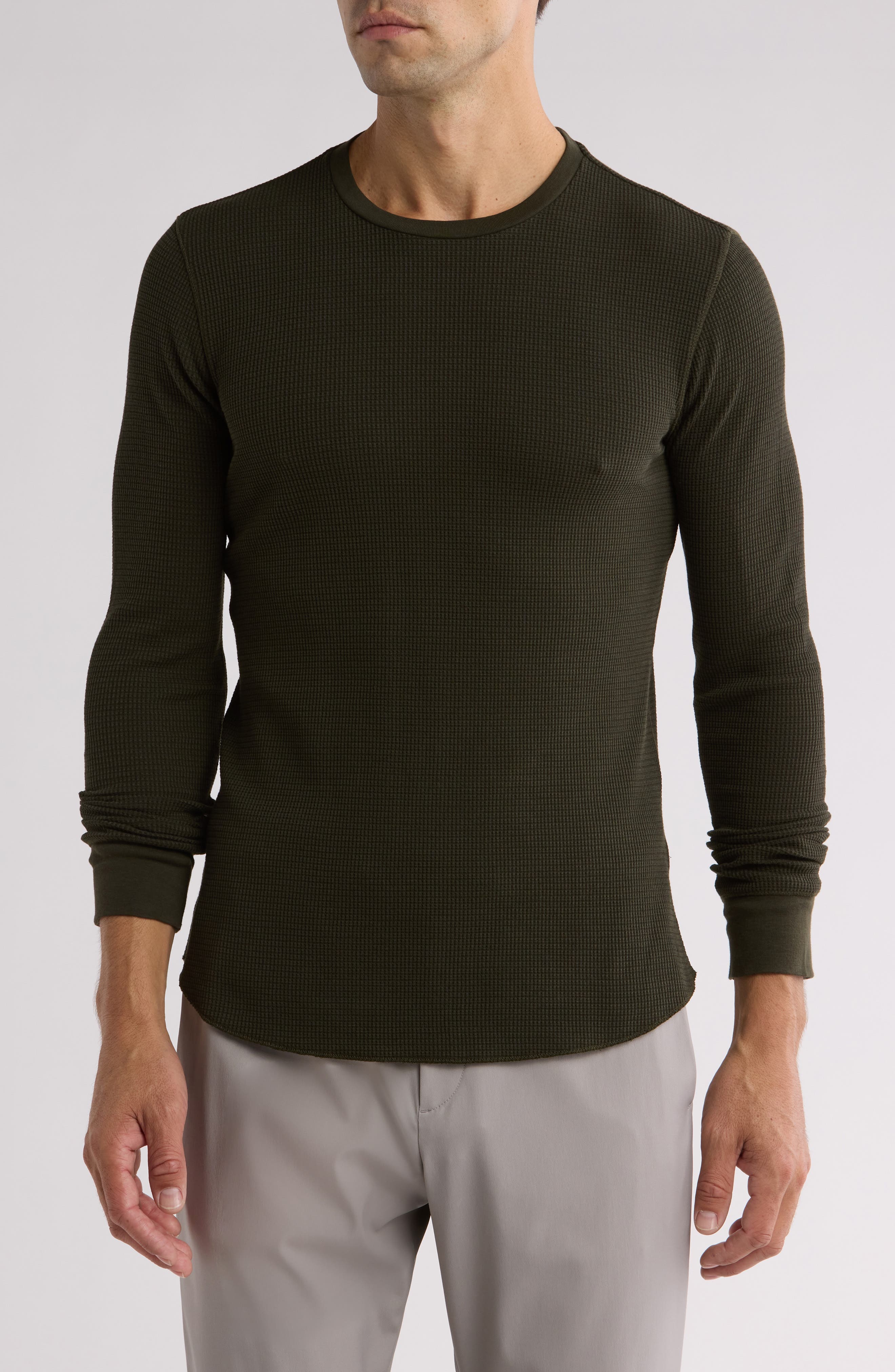 Vince Men's Thermal Cotton Blend Long Sleeve Crewneck T-Shirt