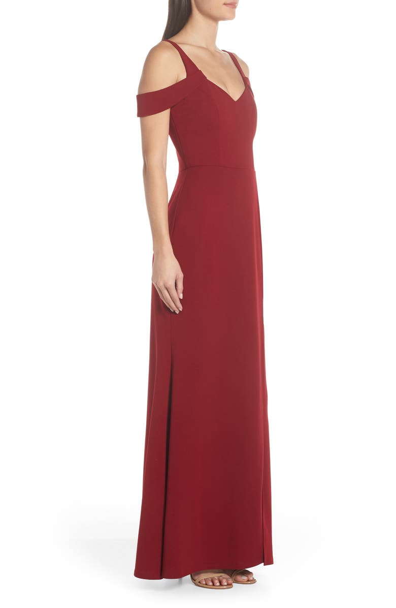 Sequin Hearts Scuba Crepe Cold Shoulder Evening Dress, Alternate, color, 