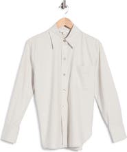 Vince Long Sleeve Linen Blend Button-Up Shirt