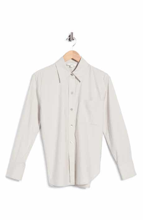 Vince Long Sleeve Linen Blend Button-Up Shirt