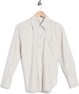 Vince Long Sleeve Linen Blend Button-Up Shirt
