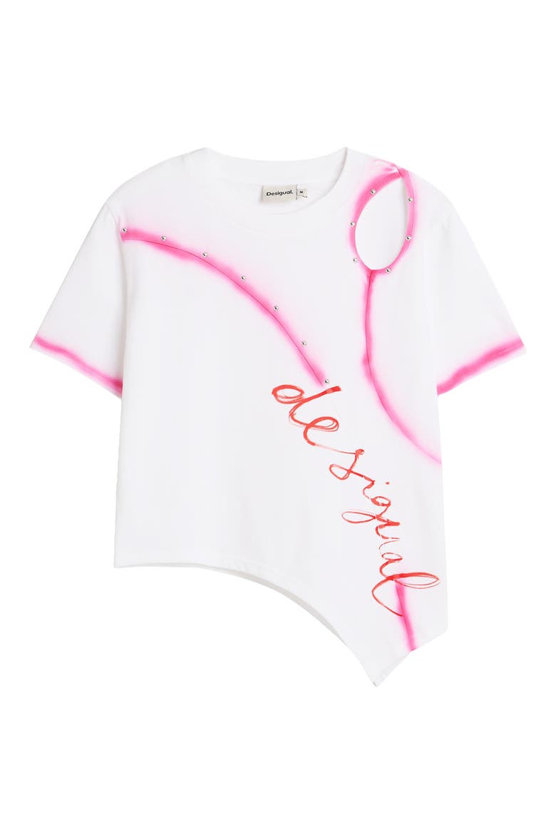 Cutout Logo Graphic T-Shirt, Alternate, color, WHITE