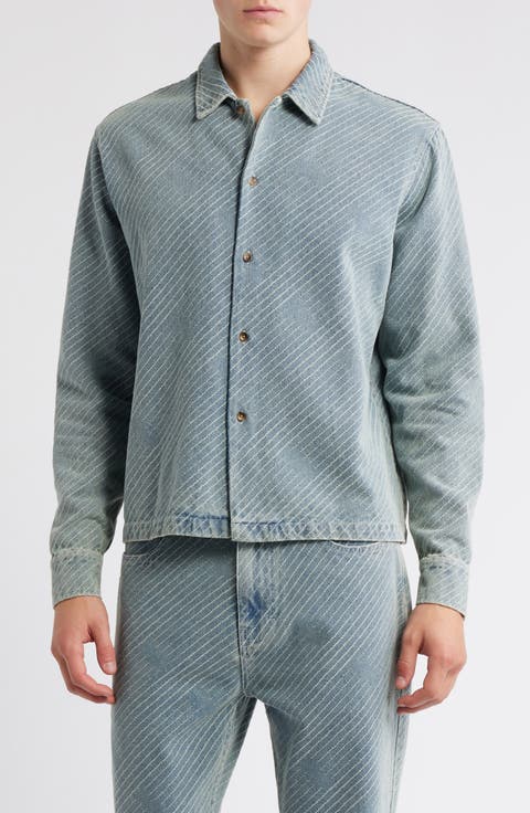 Clever Denim Button-Up Shirt Jacket