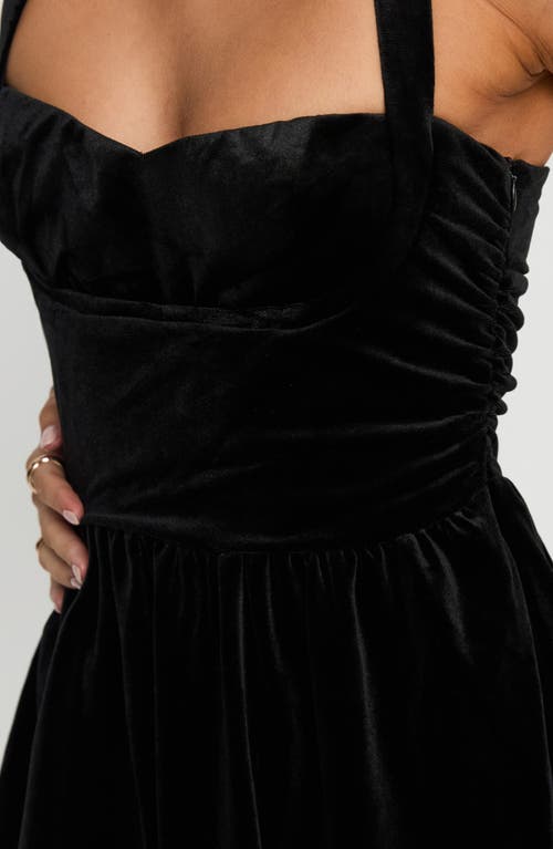 PRINCESS POLLY PRINCESS POLLY ARAMINTA VELOUR HALTER MINIDRESS