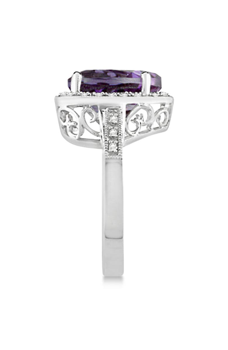 ALLUREZ Heart Shaped Amethyst & Diamond Ring Halo 14K, Alternate, color, 5.41Ct/White Gold