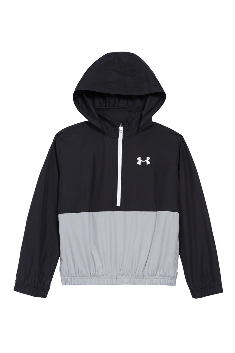 Mesh Lined Hooded Pullover, Main, color, BLACK / / WHITE