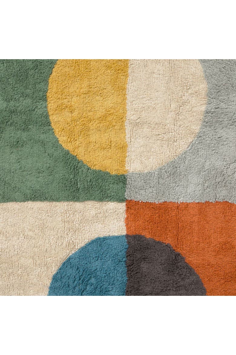 Washable Rug Illusion Lens, Alternate, color, Green, Blue, Orange, Beige