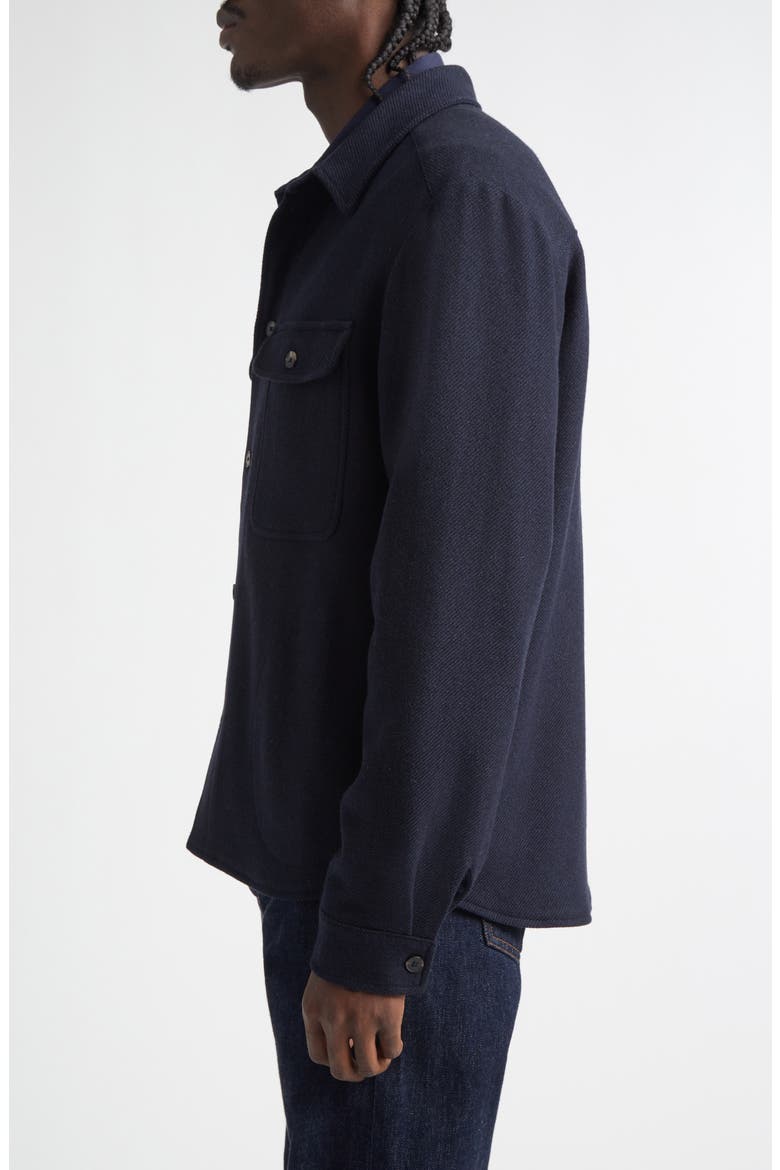 Yak Hair & Virgin Wool Overshirt, Alternate, color, NAVY