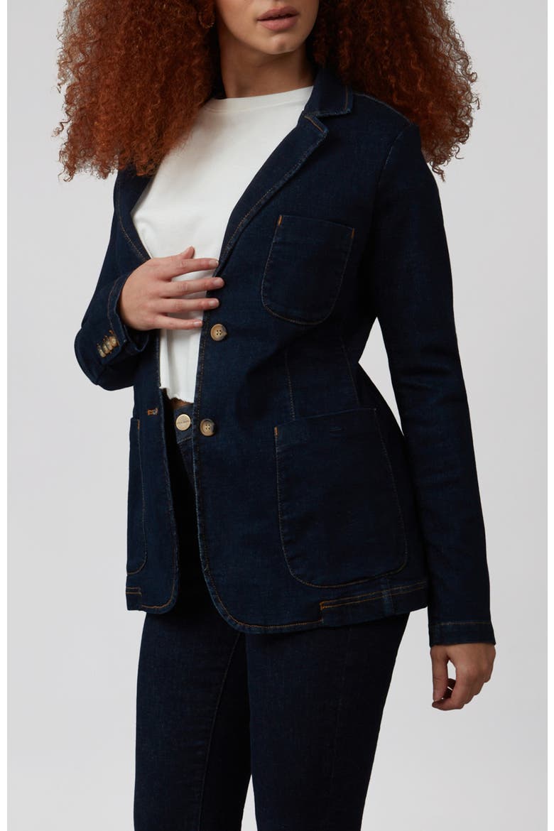 Tilly Denim Blazer, Alternate, color, Dark Rinse Blue