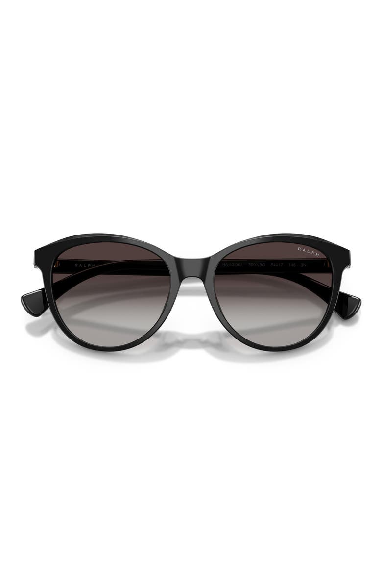 54mm Gradient Round Sunglasses, Alternate, color, SHINY BLACK / GRADIENT GREY