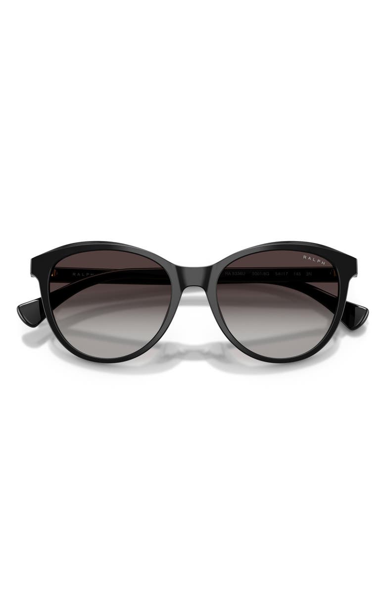 RALPH 54mm Gradient Round Sunglasses, Alternate, color, Shiny Black / Gradient Grey
