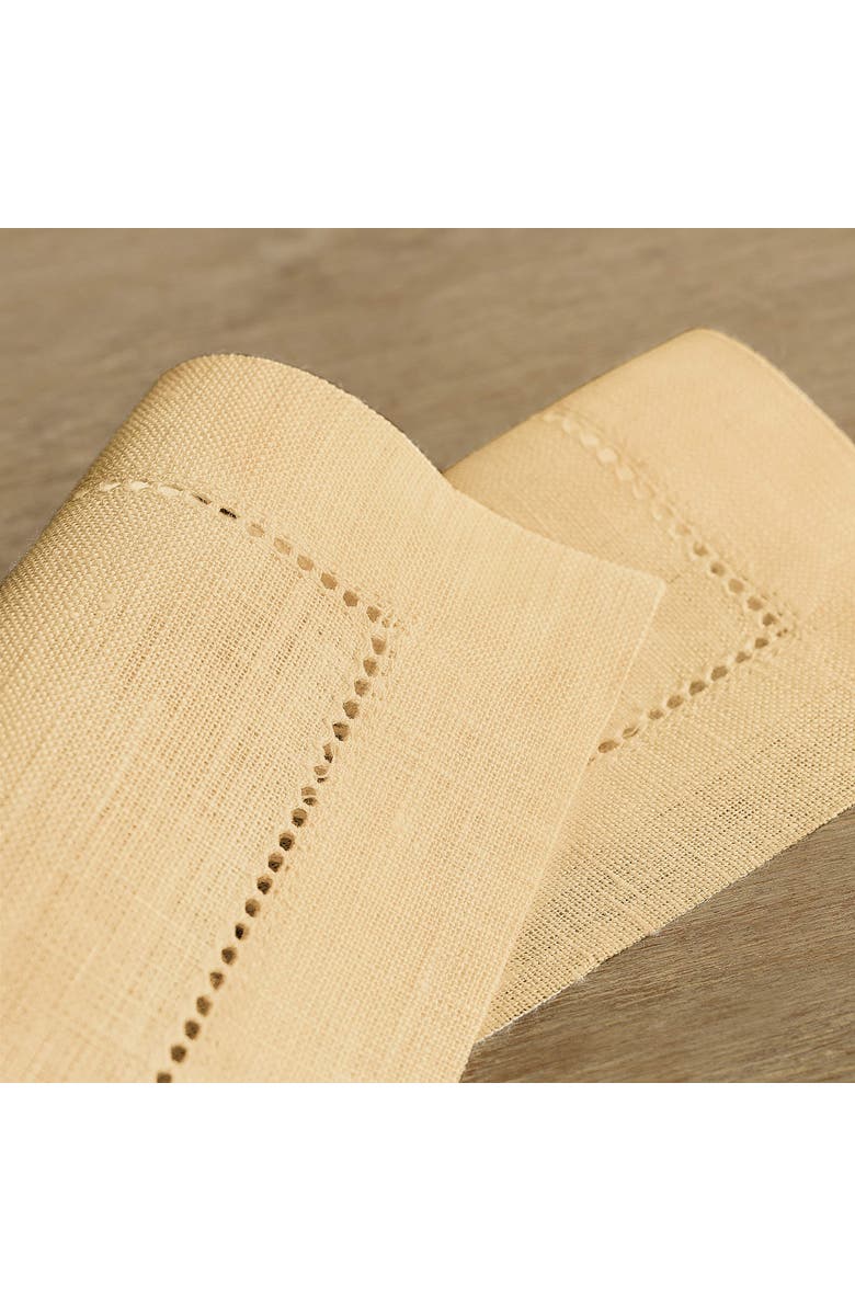 Solino Home Linen Cocktail Napkins - Classic Hemstitch, Alternate, color, Beige