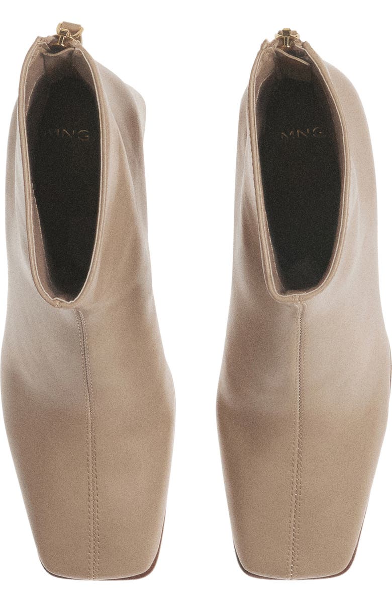 MANGO Block Heel Bootie, Alternate, color, Ecru