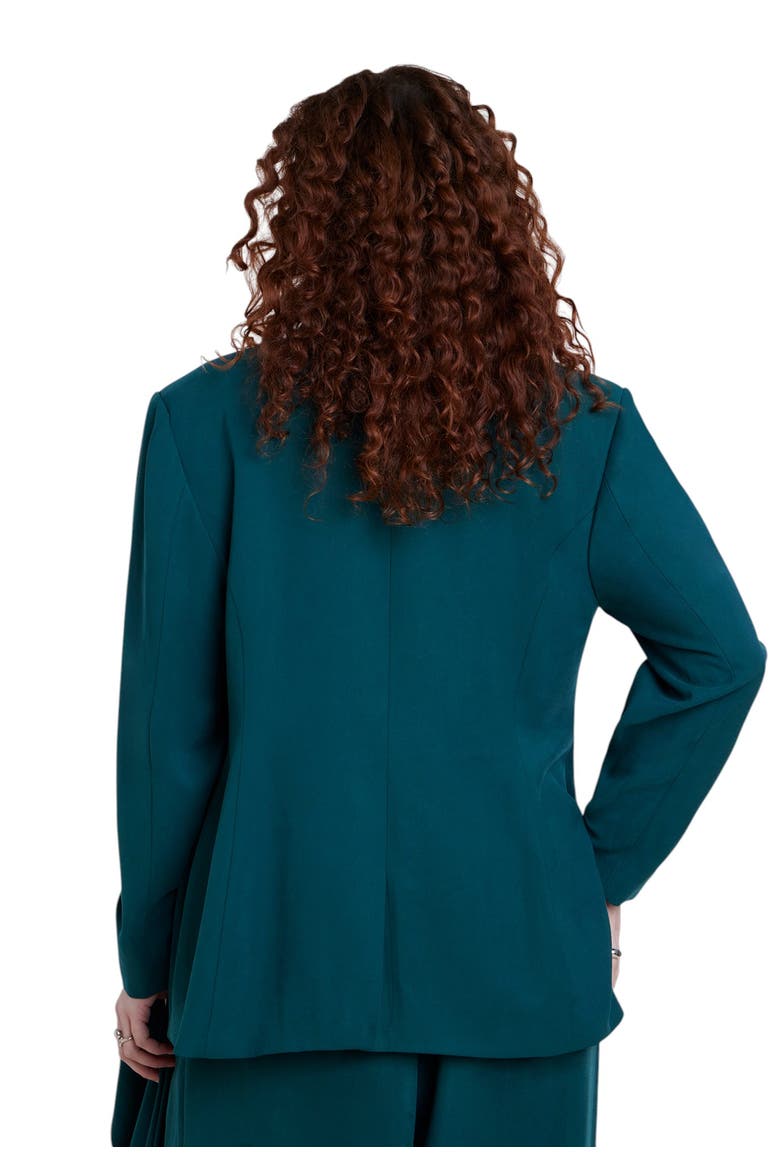 Draped Scarf Blazer, Alternate, color, DEEP TEAL