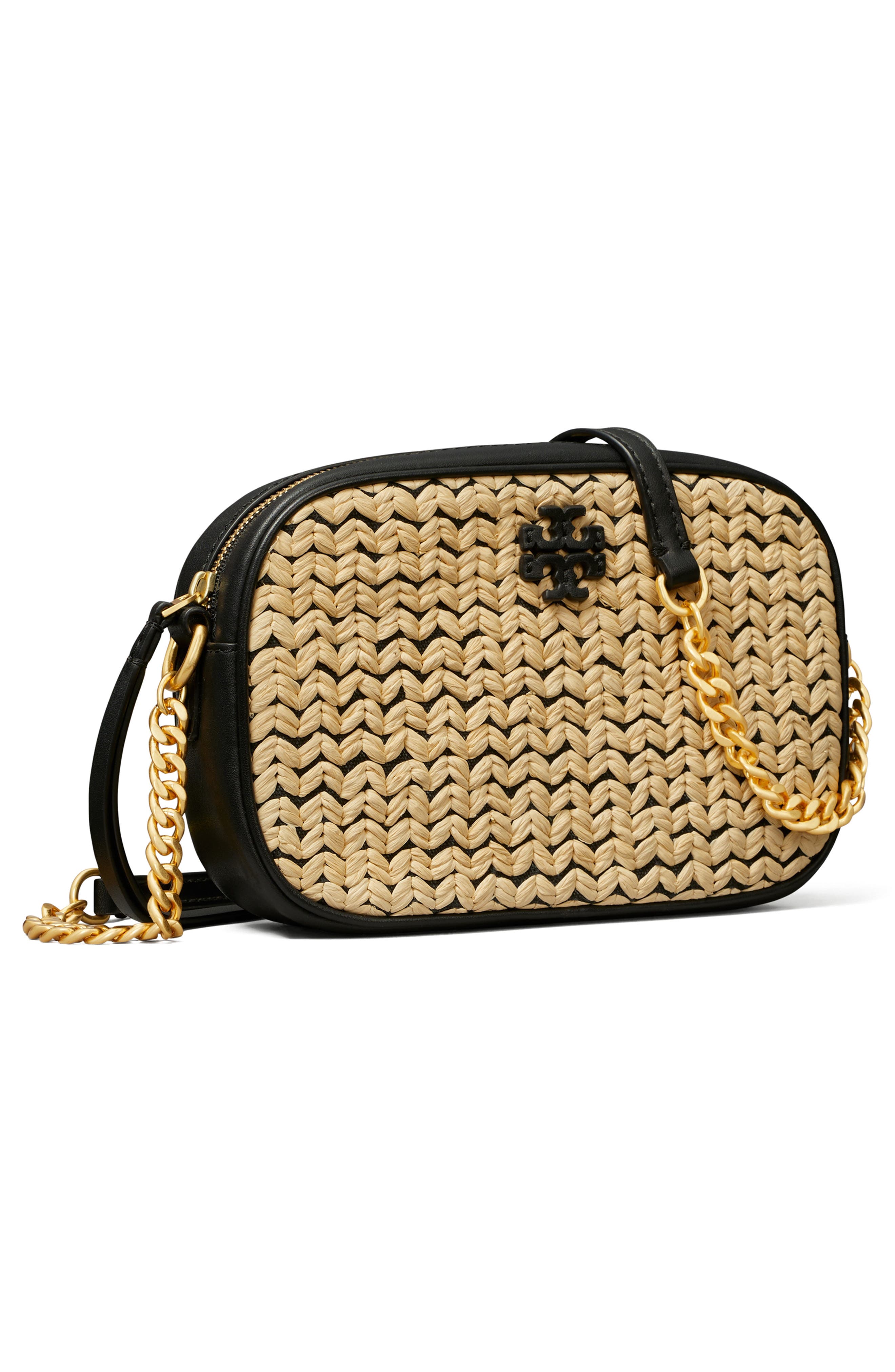 Tory Burch McGraw Raffia Camera Bag, Alternate, color, 