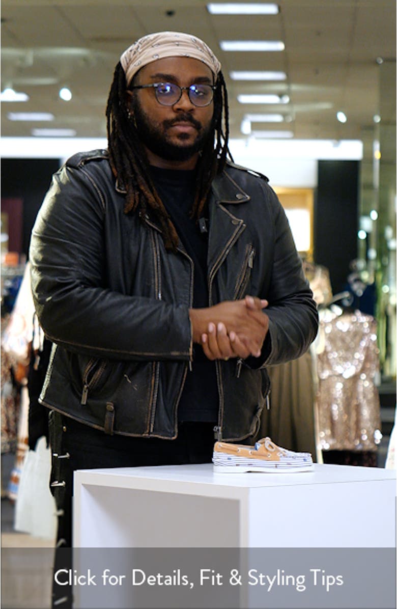 Authentic Original 2-Eye Nautical Print Boat Shoe, sales video thumbnail