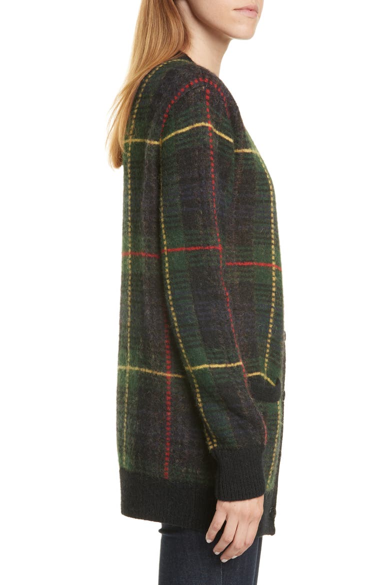 Tartan Wool Blend Cardigan, Alternate, color, MULTI