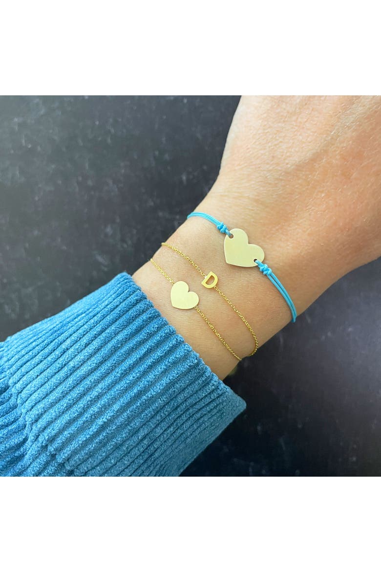 Gold Heart Bolo Bracelet, Alternate, color, Yellow Gold