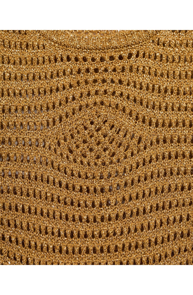 MANGO Metallic Open Stitch Maxi Sweater Dress, Alternate, color,