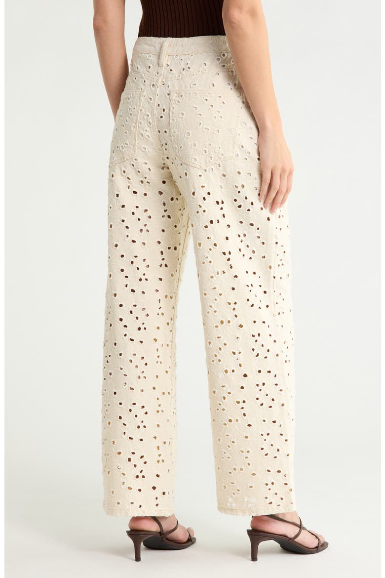 Eyelet Embroidered Straight Leg Jeans, Alternate, color, ECRU