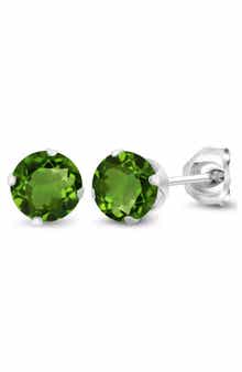 A&M Round Cubic Zirconia Birthstone Stud Earrings