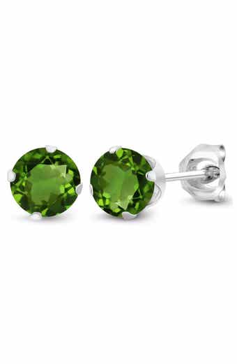 A&M Round Cubic Zirconia Birthstone Stud Earrings
