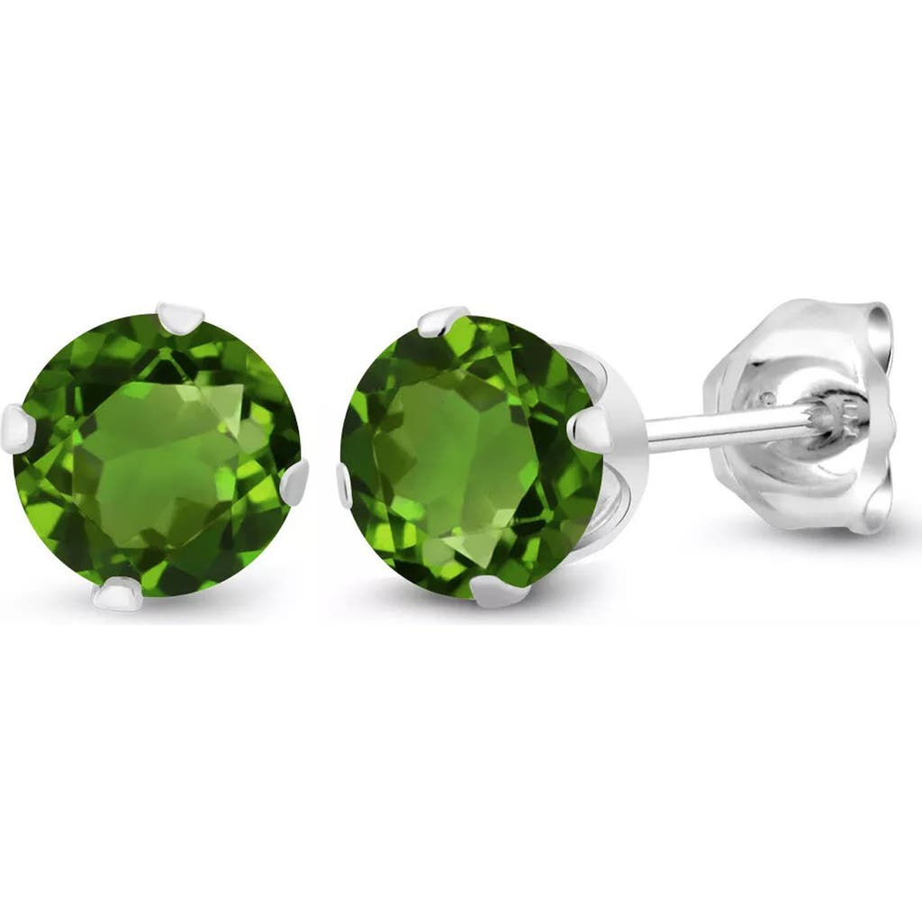 A & M A&m Round Cubic Zirconia Birthstone Stud Earrings In Emerald