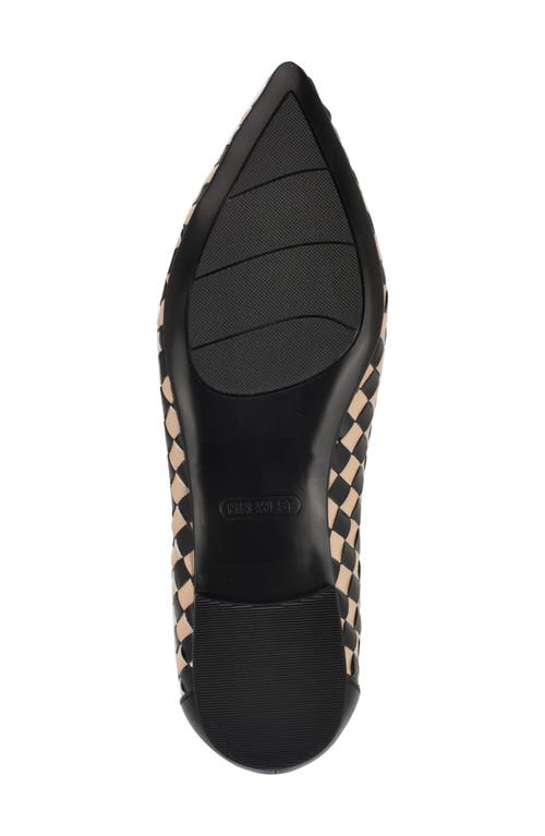 Nine West Largo Pointed Toe Flat In Black/beige