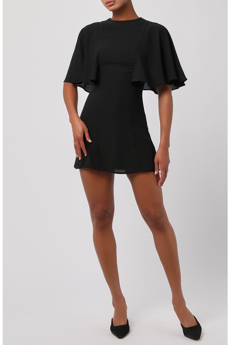Taylor Cape Minidress, Main, color, BLACK