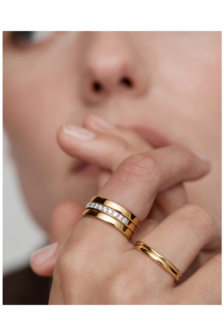 Essential Lab Grown Diamond Pavé Stacking Ring, Alternate, color, 18K GOLD VERMEIL / DIAMOND