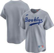 Nike Men's Nike Gray Brooklyn Dodgers Cooperstown Collection Limited Jersey