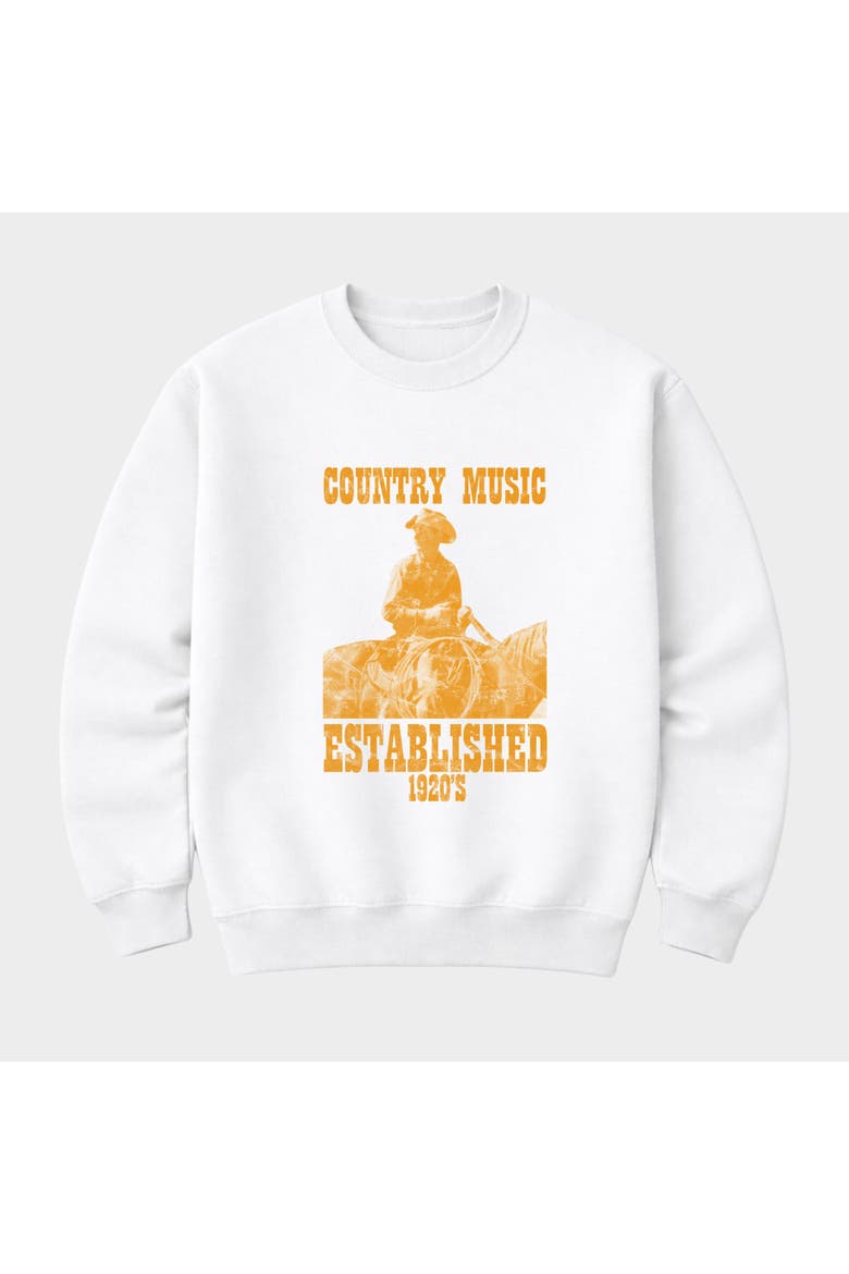 Country Music Est 1920s Sweatshirt, Alternate, color, White