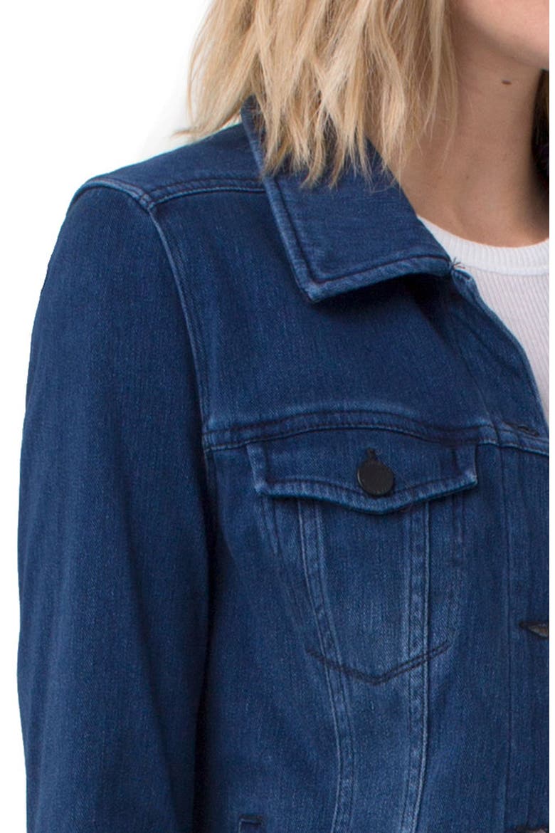 Liverpool Knit Denim Jacket, Alternate, color, DARK AMERICANA