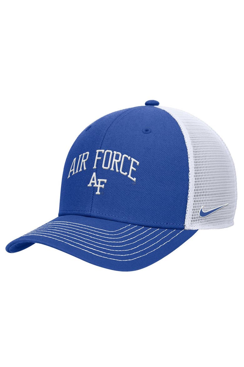 Men's Nike Royal Air Force Falcons Rise Adjustable Trucker Hat, Main, color, Royal