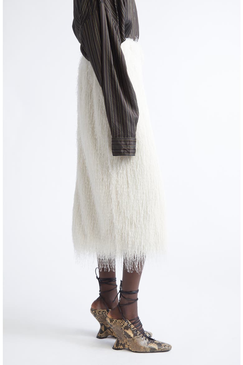 Sokna Fringe Midi Skirt, Alternate, color, WHITE