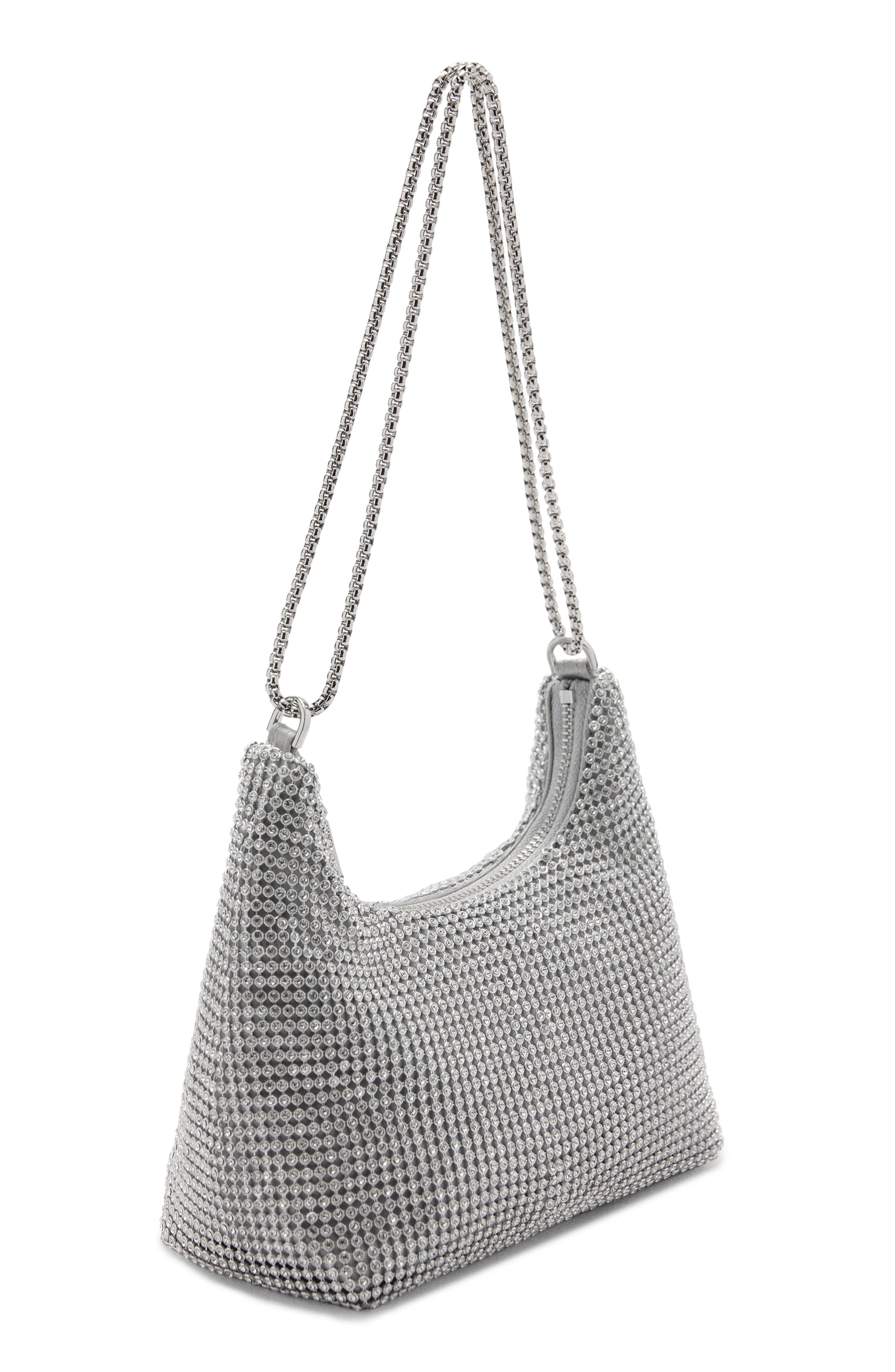 MANGO Crystal Mesh Chain Strap Shoulder Bag, Alternate, color, 