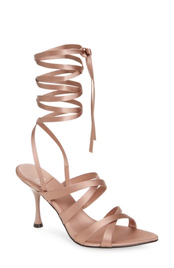 Jeffrey Campbell Obsessed Ankle Wrap Sandal In Multi
