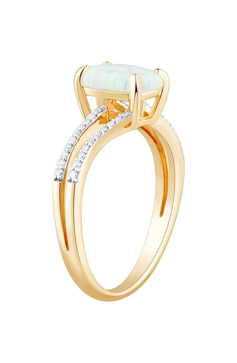 Frankie & Zoe Created Opal & Diamond Ring, Alternate, color, Yellow Gold