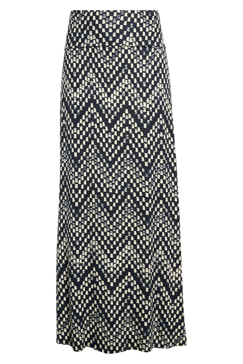 Roll Top Maxi Skirt, Alternate, color, BLACK/ IVORY