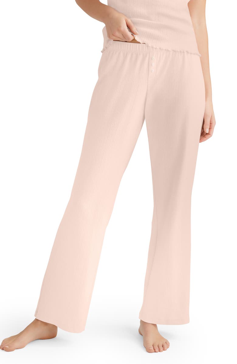 Tommy John Pointelle Rib Sleep Pants, Main, color, Pink