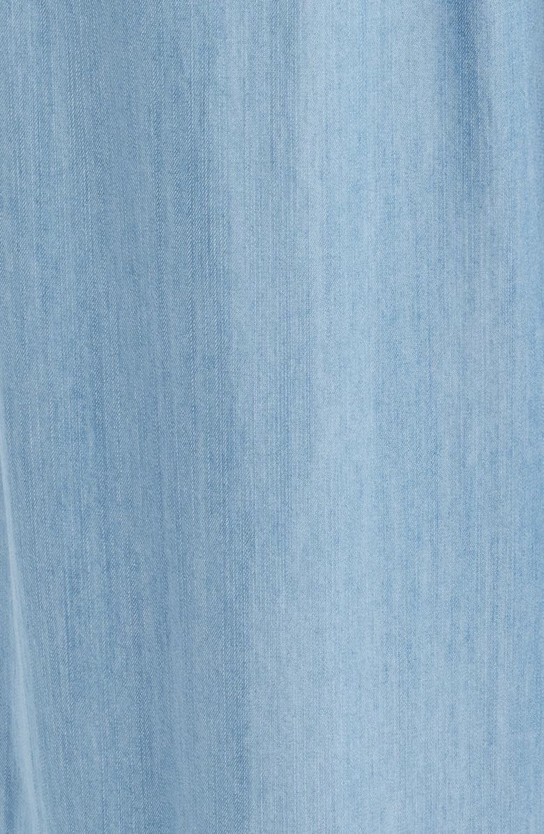 beachlunchlounge Inaya Chambray Drawstring Ankle Pants, Alternate, color, Light Wash