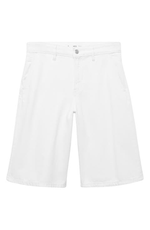 High Waist Bermuda Denim Shorts