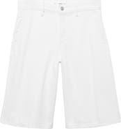 MANGO High Waist Bermuda Denim Shorts