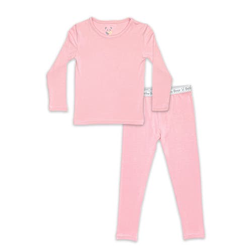 Bellabu Bear Kids' Dusty Rose Set Of 2 Piece Pajamas In Dusty Rose
