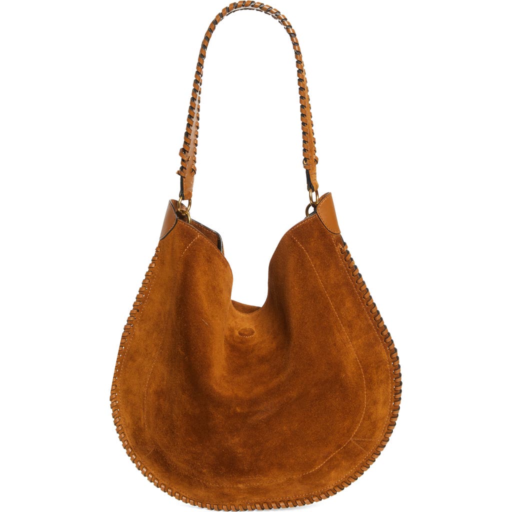 Isabel Marant Oskan Hobo Brown Crossbody Bag In Suede Woman In Brown
