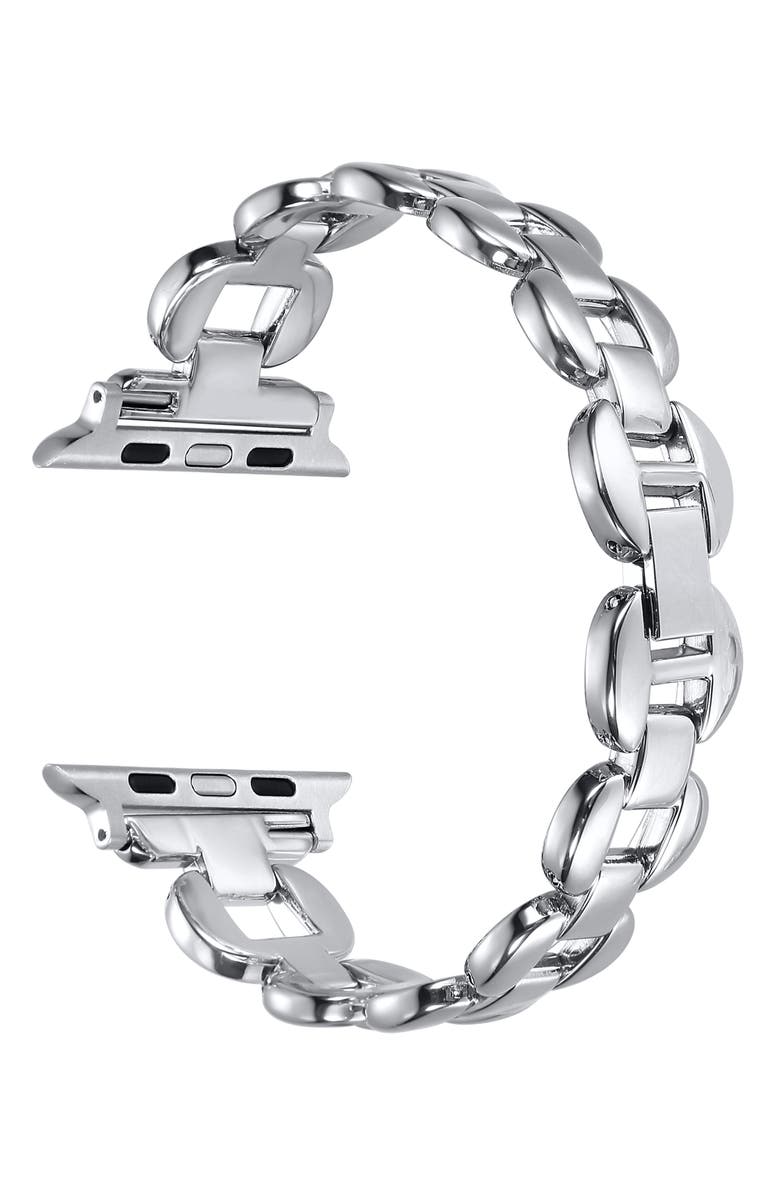 The Posh Tech Joy Stainless Steel Apple Watch<sup>®</sup> Watchband, Alternate, color, Silver